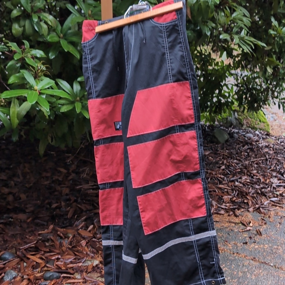 Vintage Ghast Rave Dance Cybergoth Pants Black and Red Pants